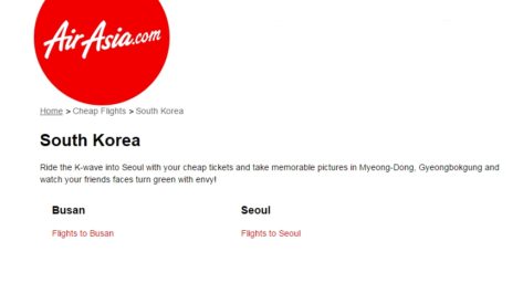 Air Asia Cheap Flights to Korea