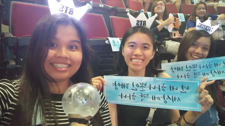 Team Upper Box A while Holding BTS Banner for Fan Project